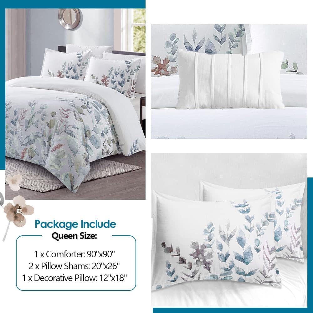 Set de edredón Queen Style Quarters - 3 Piezas Floral Boho - Imagen 8
