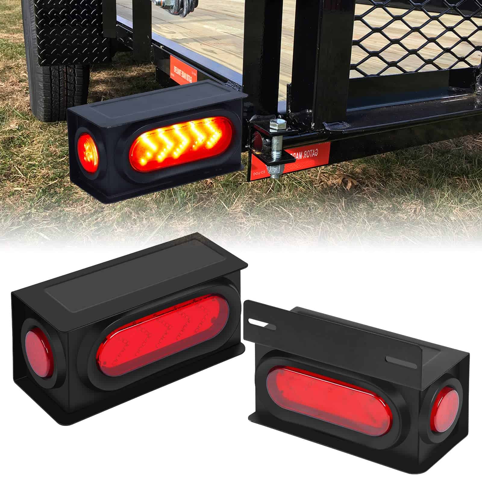 Kit de Cajas de Montaje de Luz de Remolque de Acero Ovalado