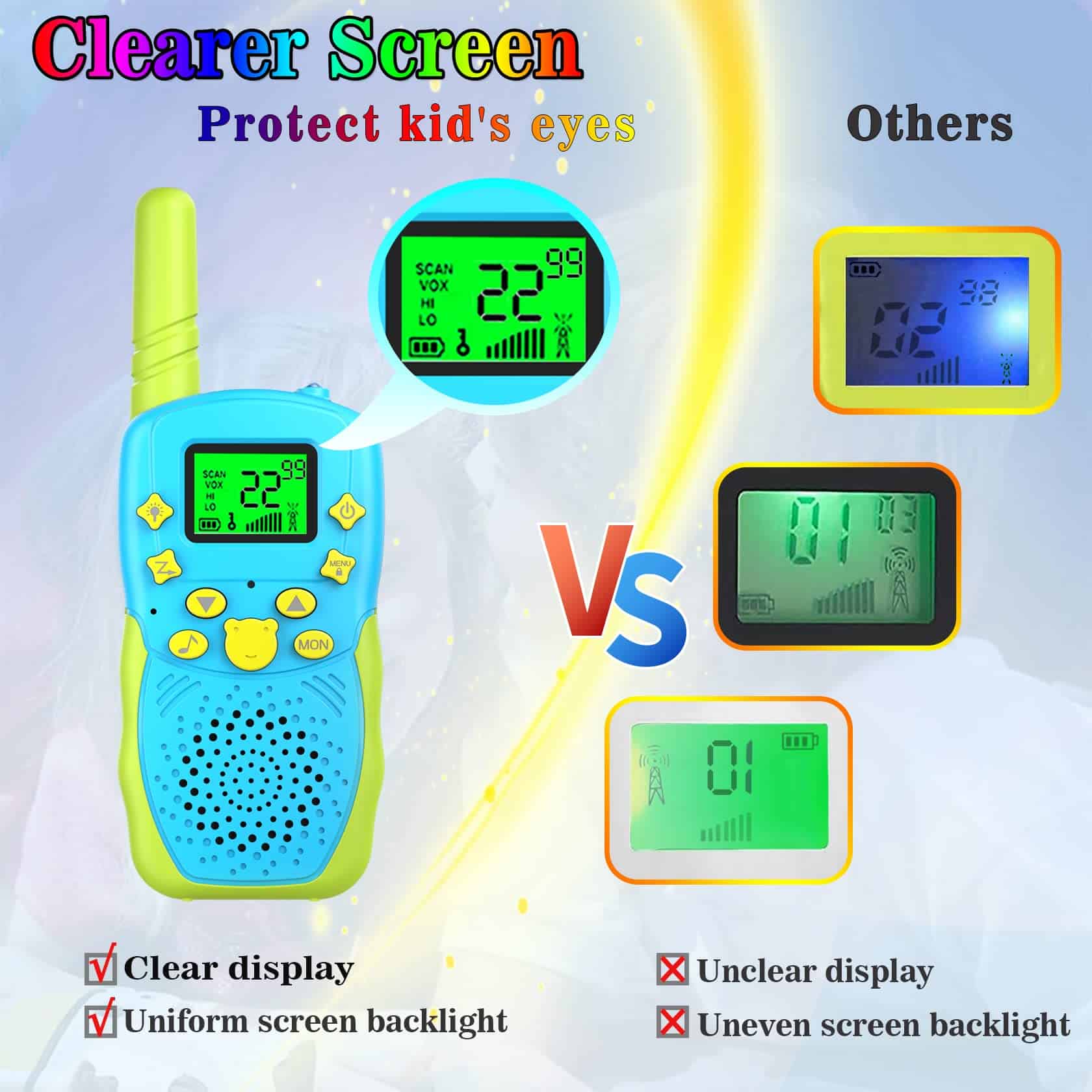 Walkie Talkies para Niños Recargables 3 Pack Largo Alcance - Imagen 3