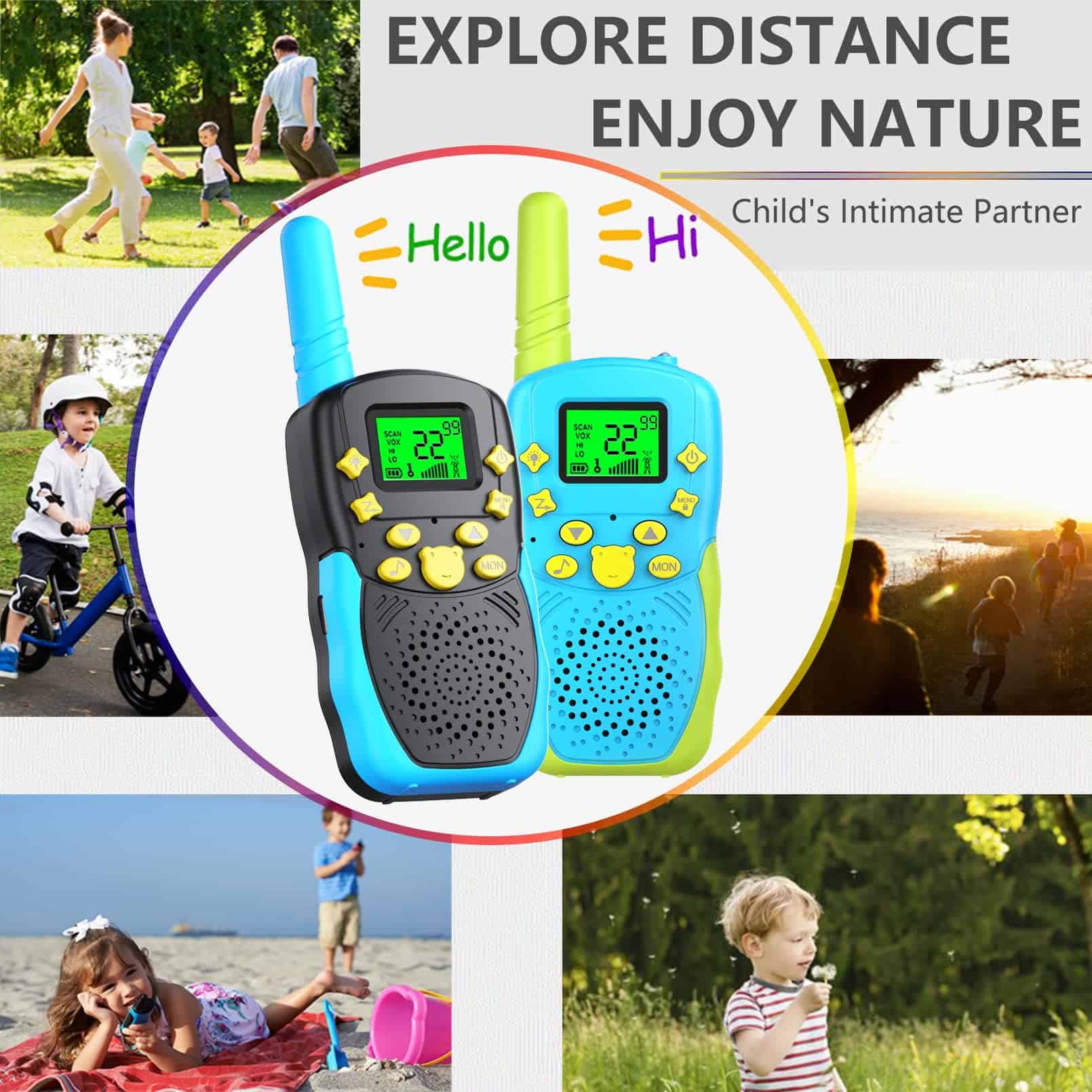 Walkie Talkies para Niños Recargables 3 Pack Largo Alcance - Imagen 5