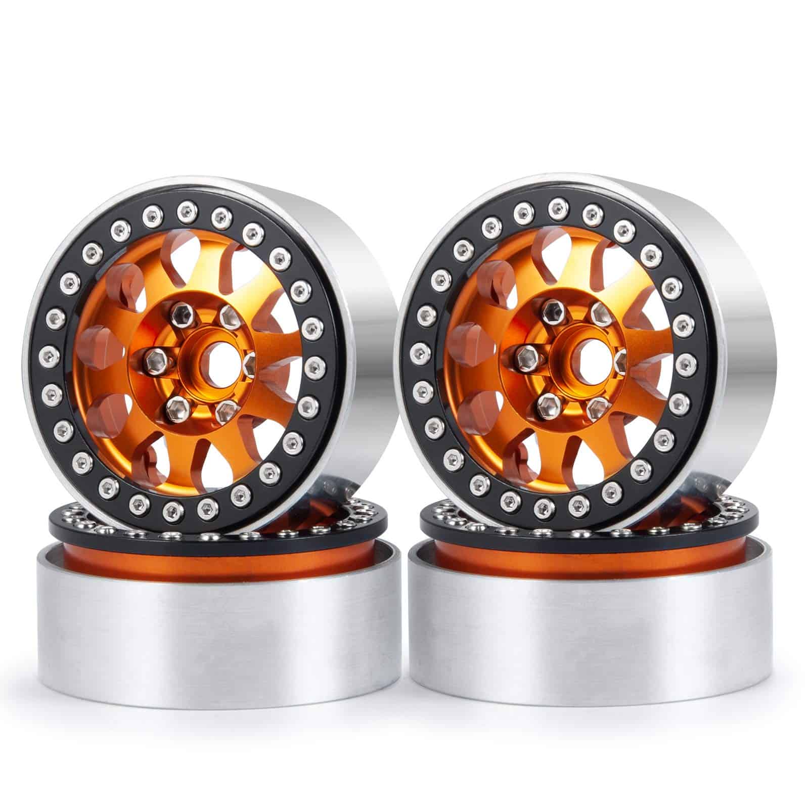 Llantas de rueda Beadlock 1.9 de metal de 4 piezas para