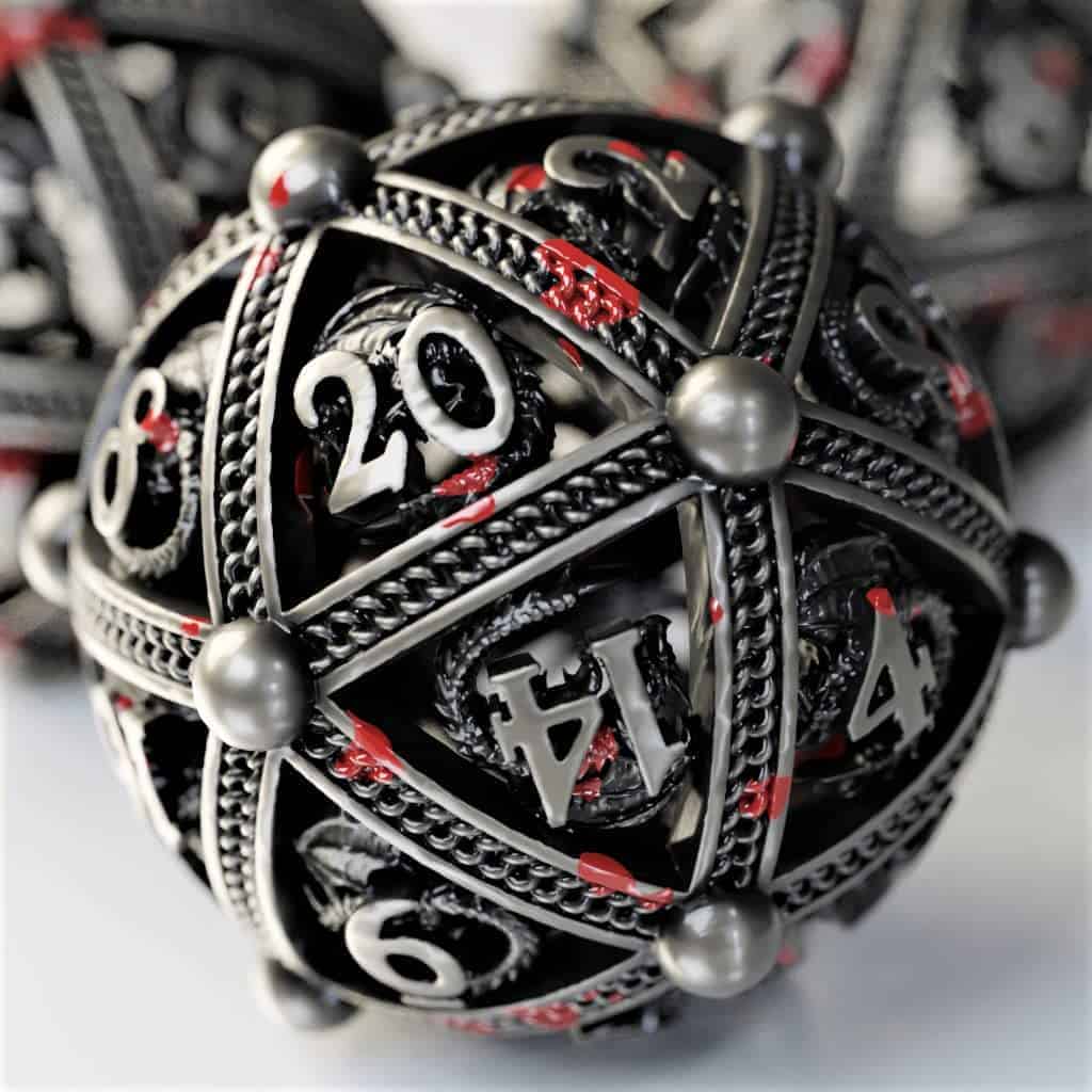 Set de dados de metal DND - Diseño único de órbita redonda