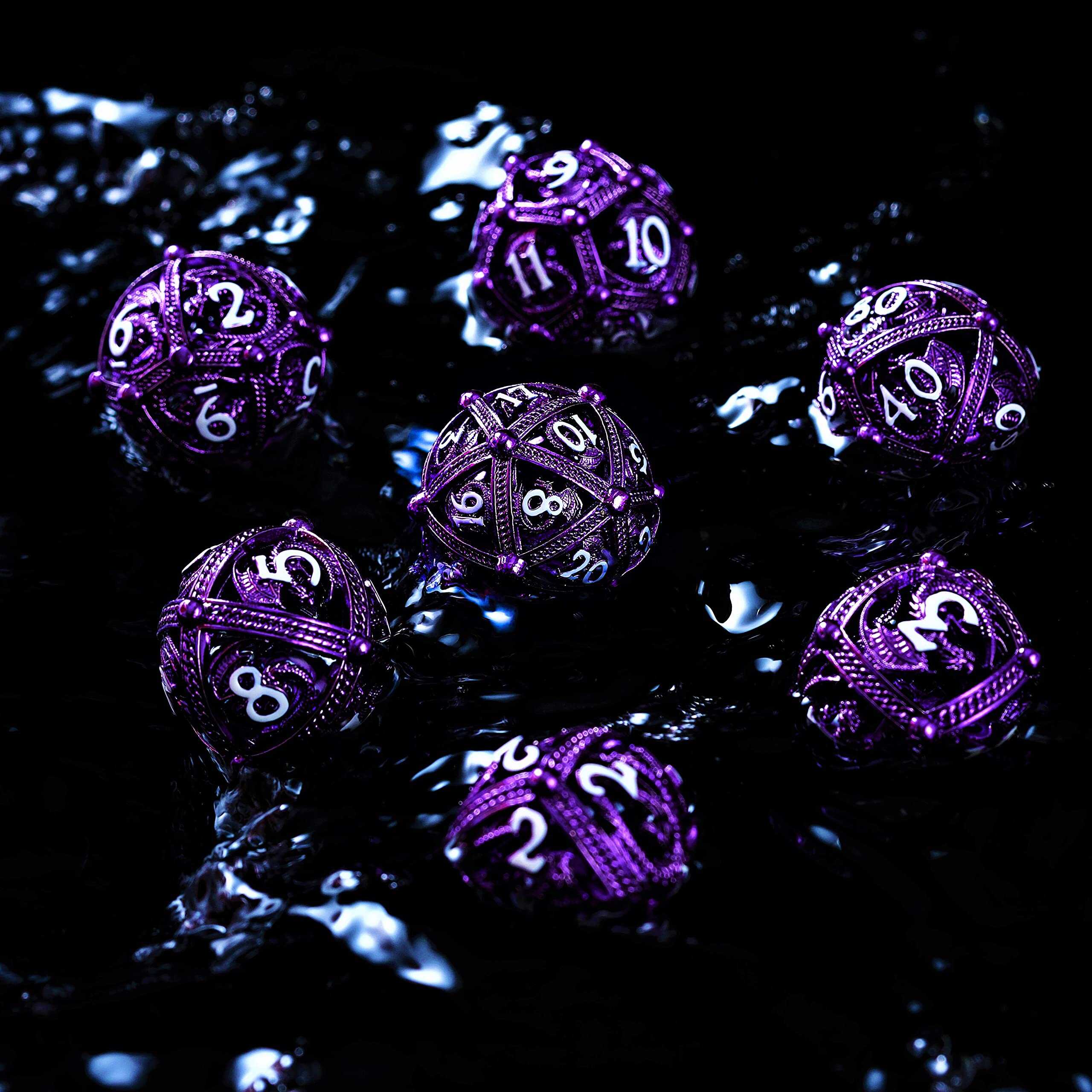 Set de dados de DND de metal - Diseño único de esfera hueca - Imagen 8
