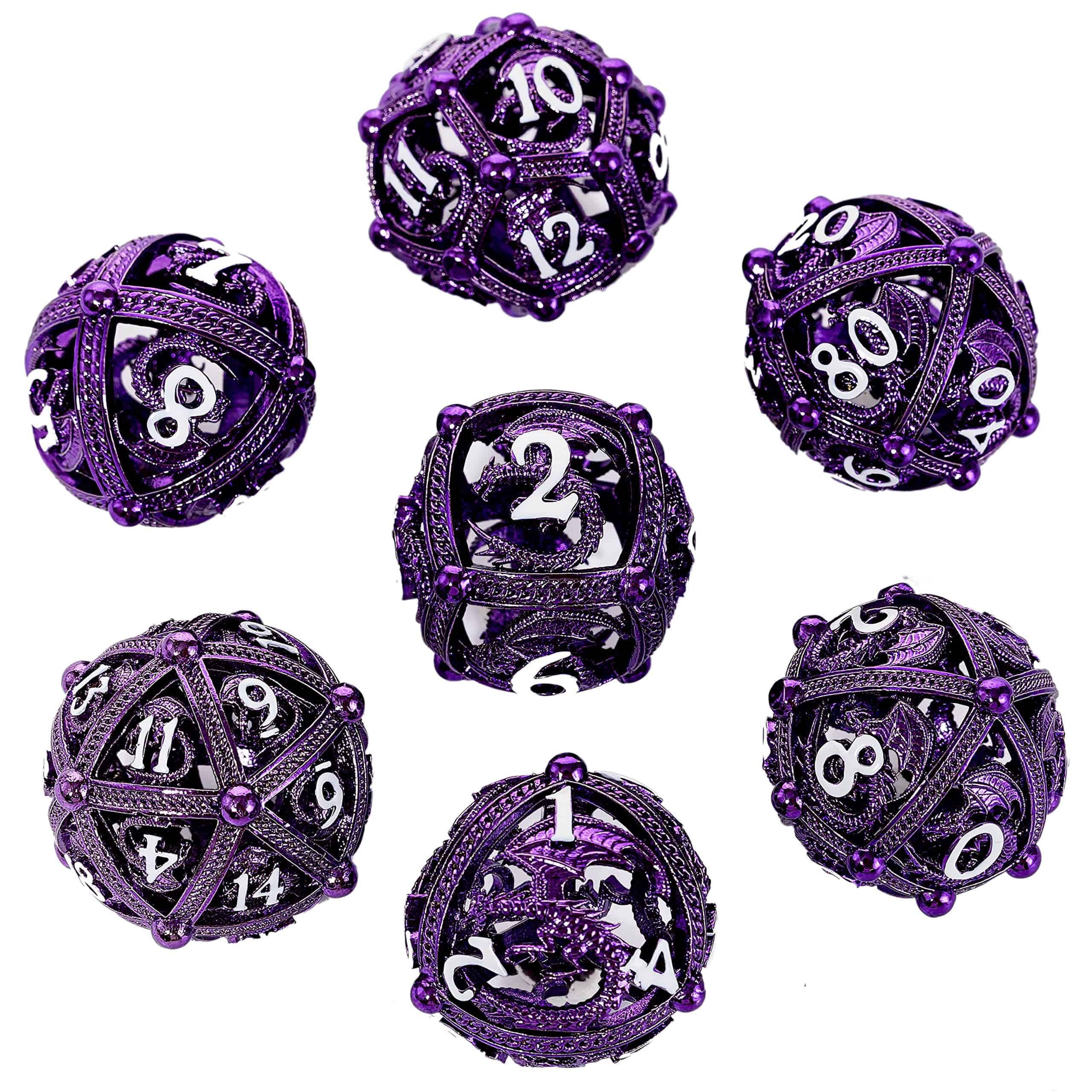 Set de dados de DND de metal - Diseño único de esfera hueca - Imagen 3