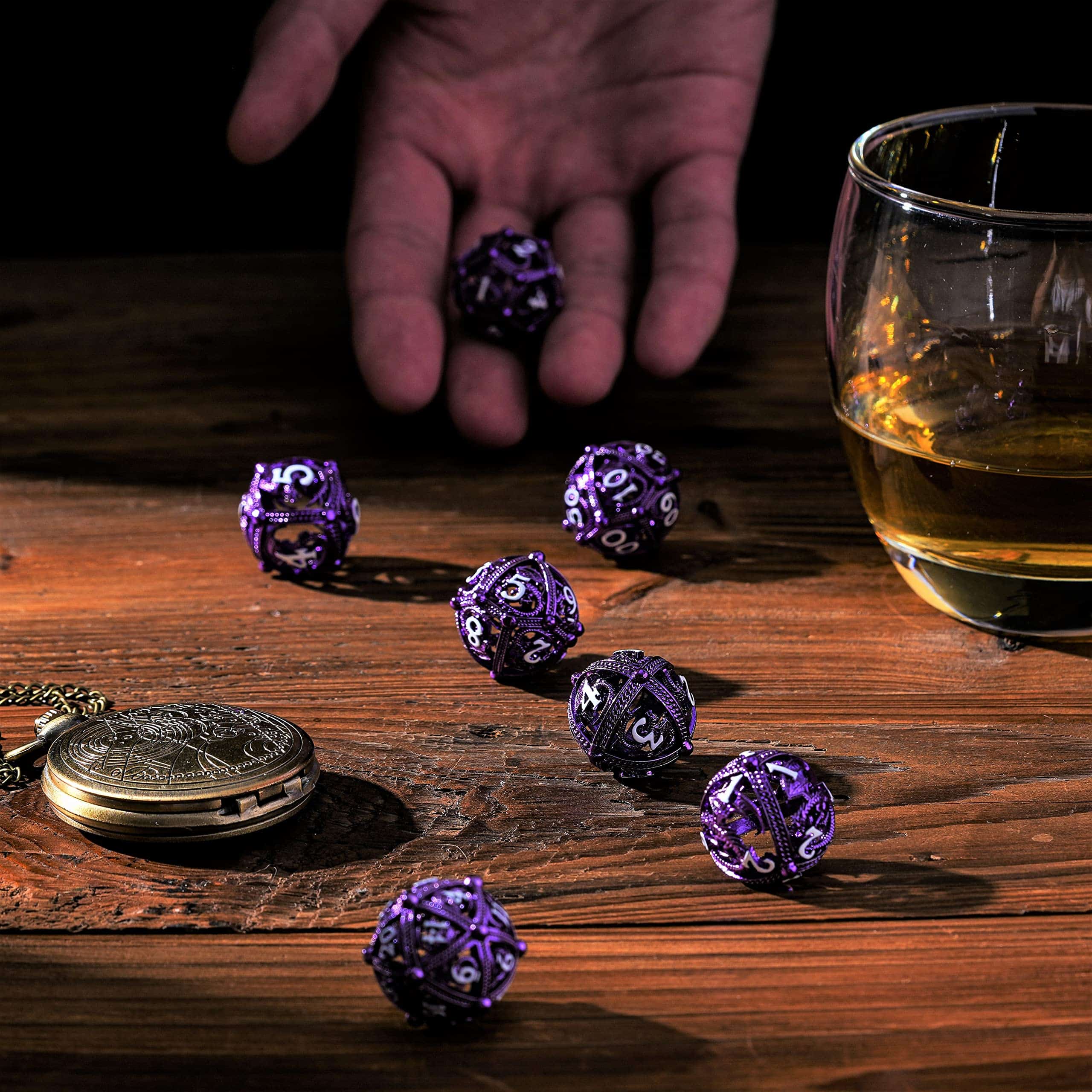 Set de dados de DND de metal - Diseño único de esfera hueca - Imagen 7