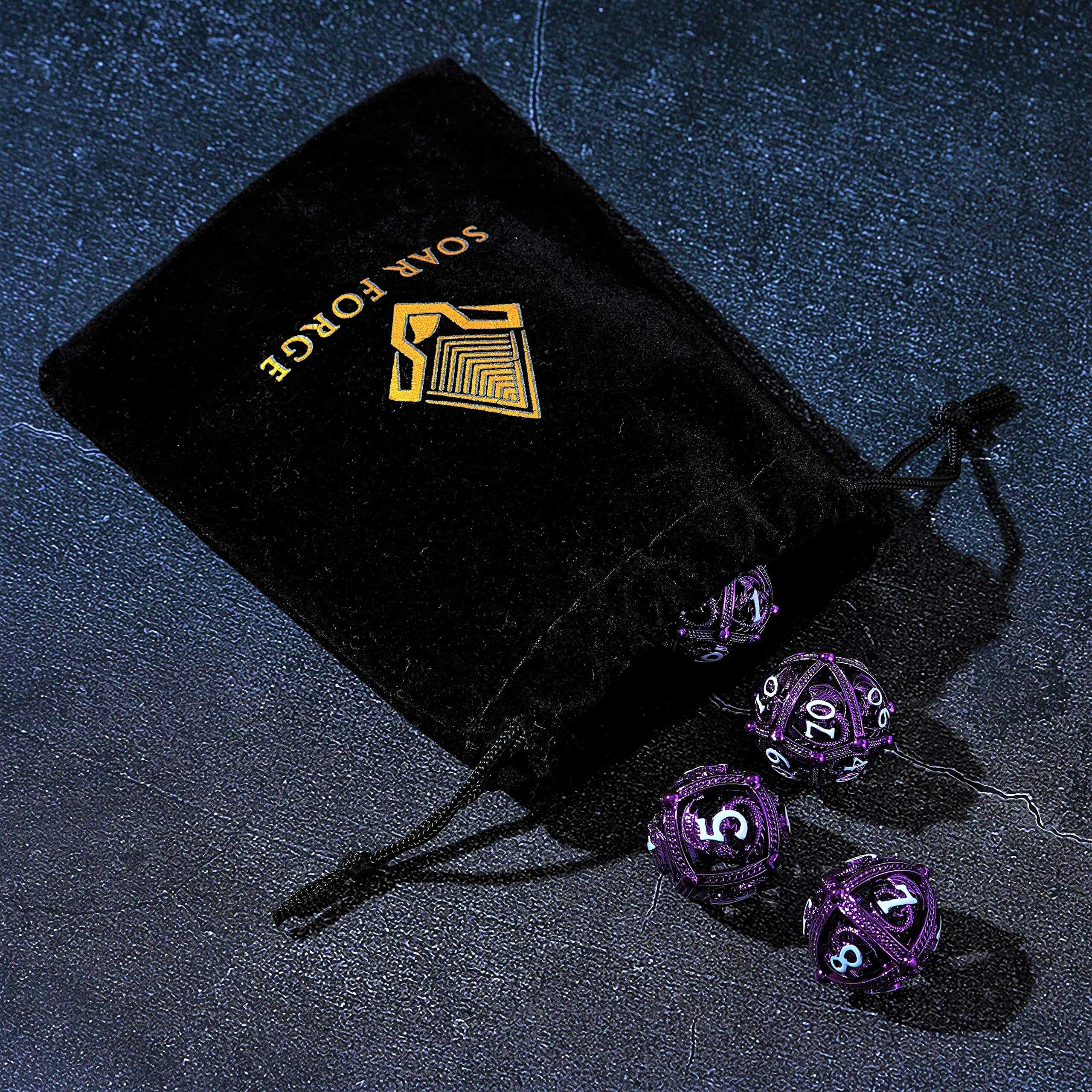 Set de dados de DND de metal - Diseño único de esfera hueca - Imagen 9