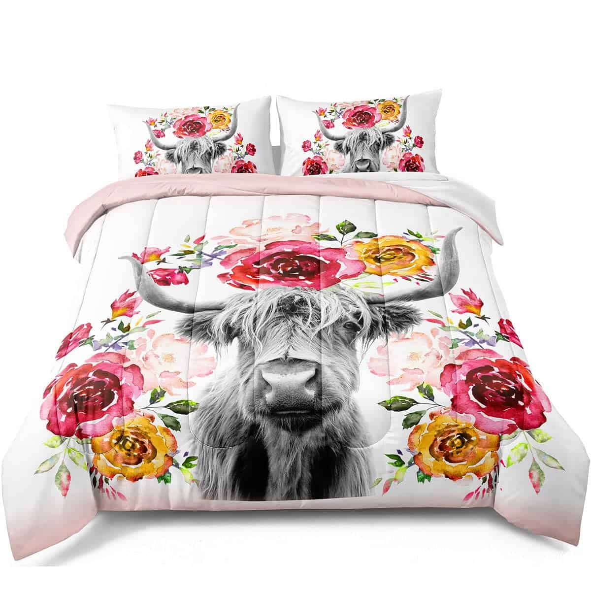 Juego de edredones de vaca de las tierras altas, juegos de