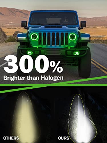 UNI-SHINE Faro LED de 7 pulgadas con Halo Verde Hi/Lo Beam - Imagen 5