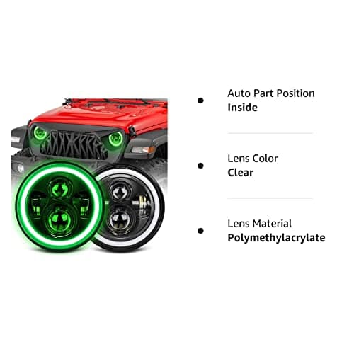 UNI-SHINE Faro LED de 7 pulgadas con Halo Verde Hi/Lo Beam - Imagen 11