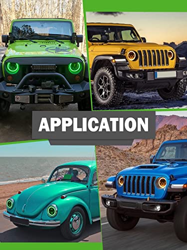 UNI-SHINE Faro LED de 7 pulgadas con Halo Verde Hi/Lo Beam - Imagen 10