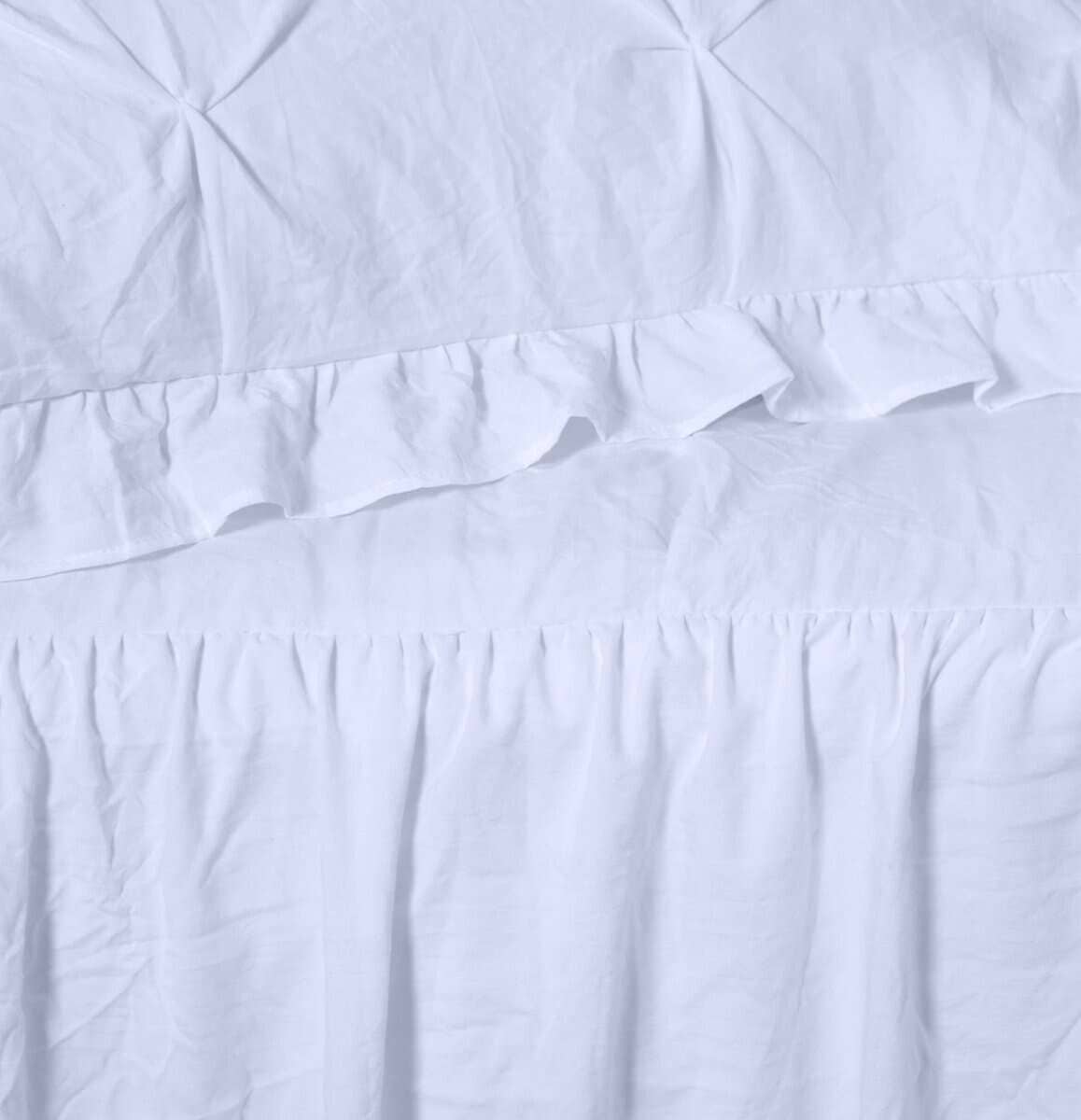 Juego de Colcha de Pliegues Fruncidos con Falda en Volantes - Imagen 5