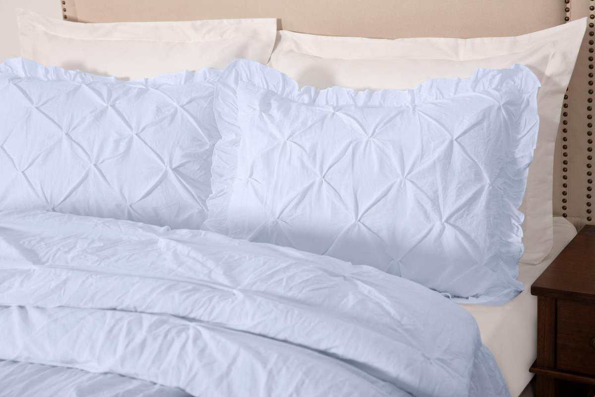 Juego de Colcha de Pliegues Fruncidos con Falda en Volantes - Imagen 4