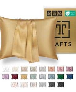 Funda de Almohada de Seda Tafts - 22mm 100% -Dorado