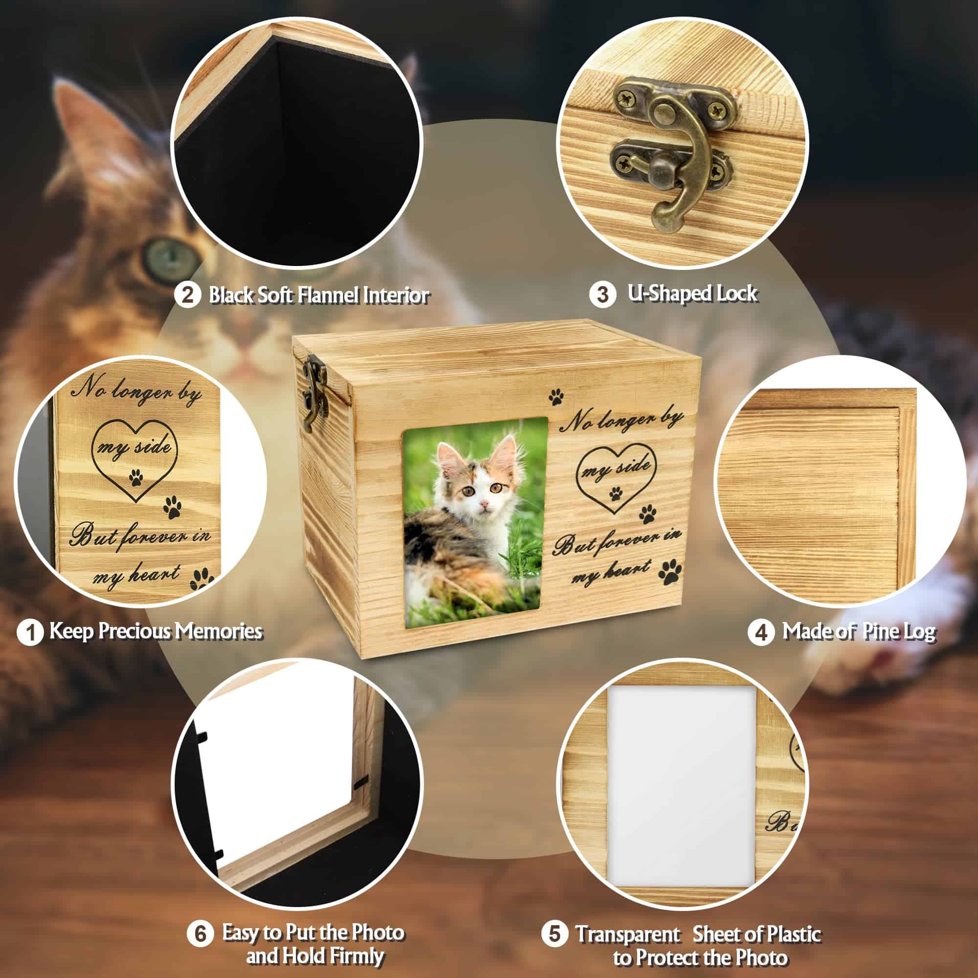 ABLEELBA Urna para Mascotas sin Salmo Bíblico en Parte - Imagen 6