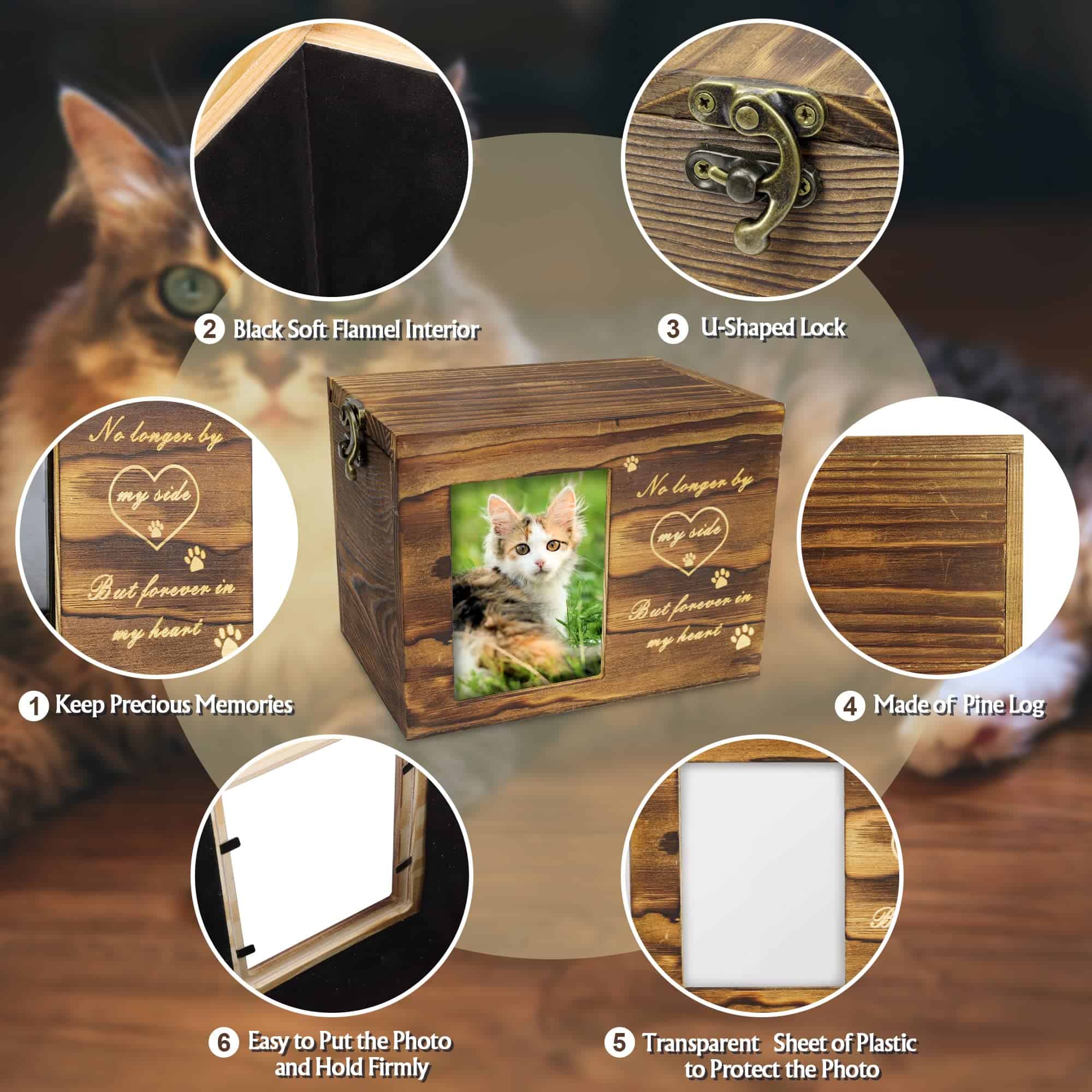 ABLEELBA Urna para Mascotas Grabada con Salmo Bíblico en la - Imagen 5