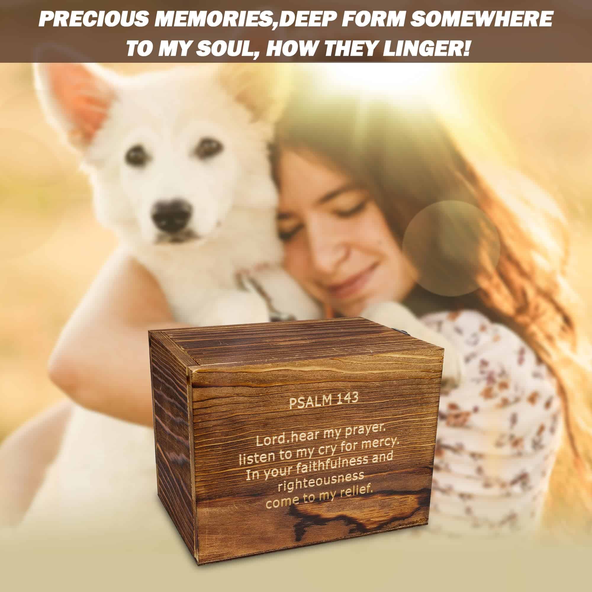 ABLEELBA Urna para Mascotas Grabada con Salmo Bíblico en la - Imagen 3