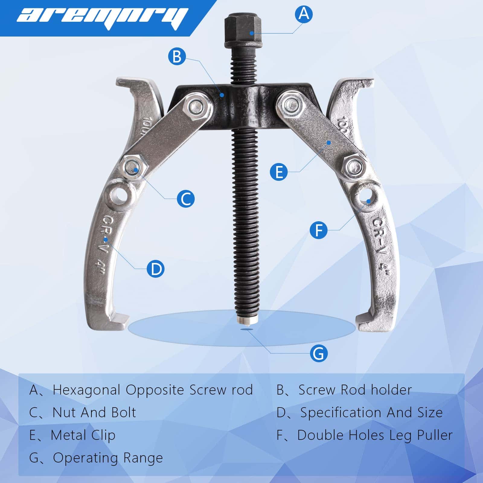 aremnry 3" 4" 6" 8" 2 and 3 Jaw Hub Puller Bearing - Imagen 3
