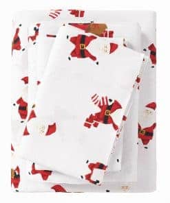Juego de sábanas navideñas de franela Great Bay -Jolly Santa