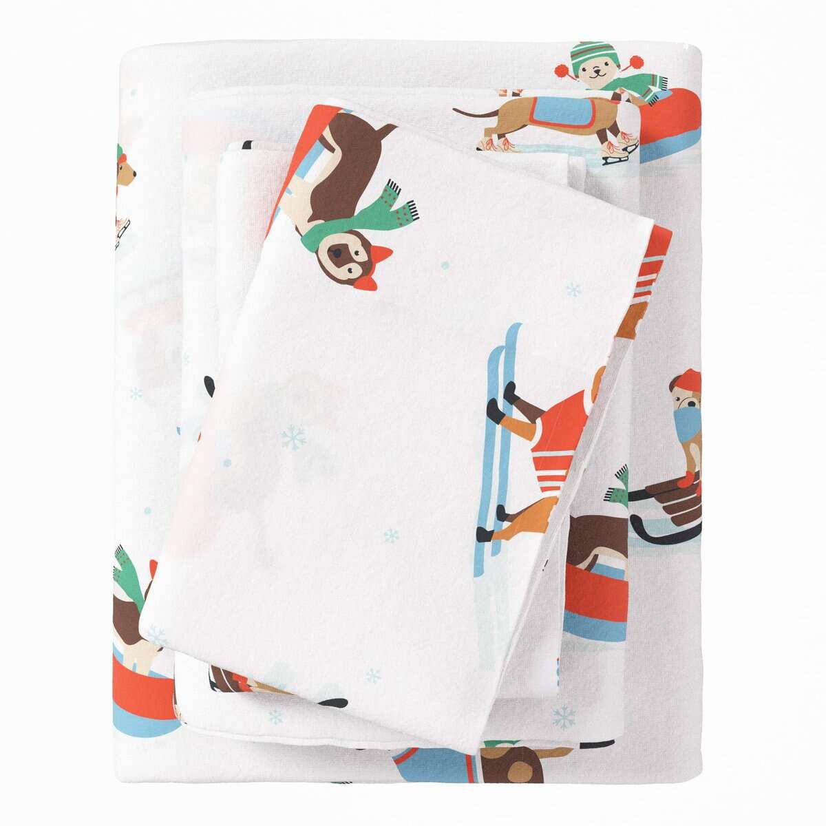 Juego de sábanas de franela Great Bay Home -Perros festivos