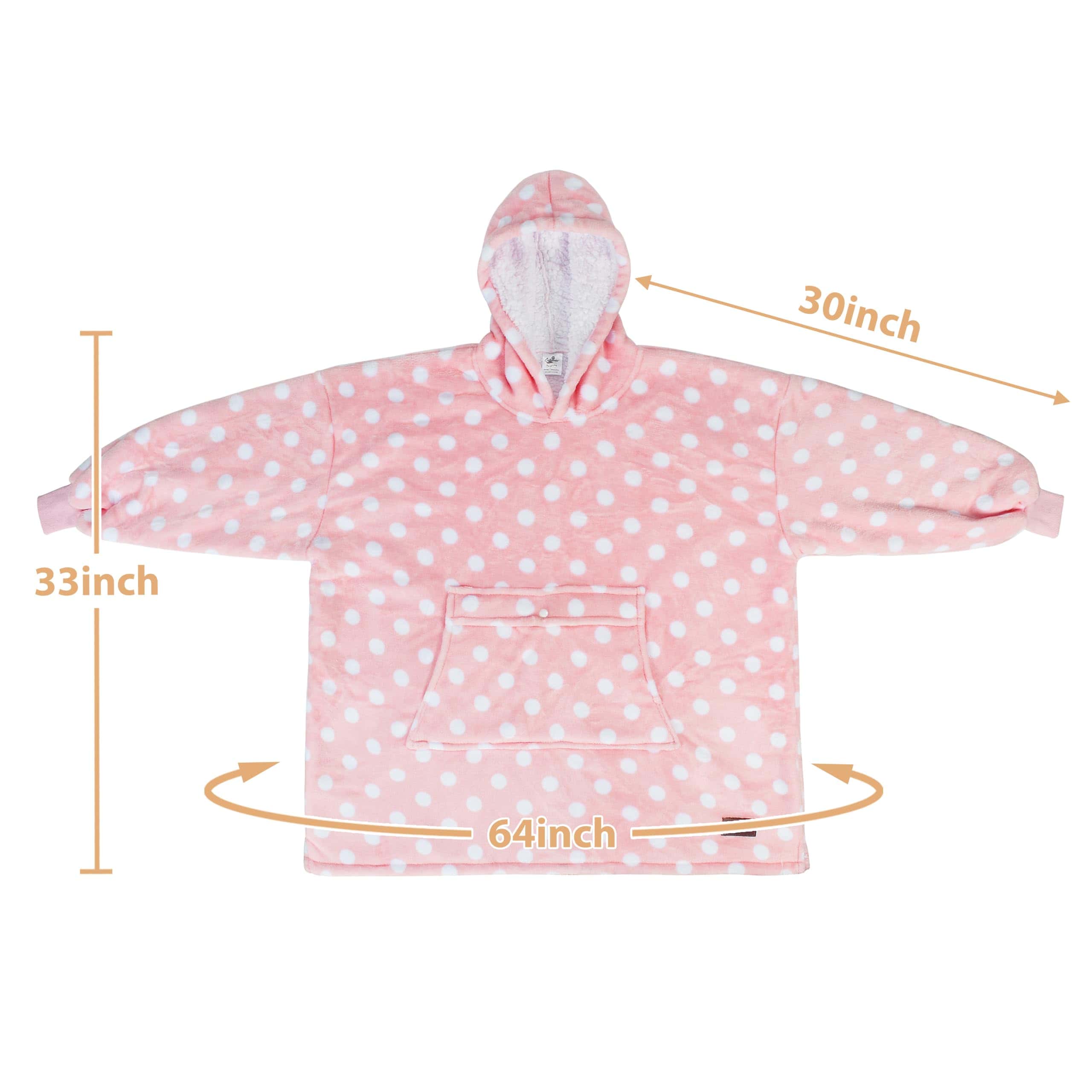 Manta con Capucha Catalonia para Niños, -Rosa con Lunares - - Imagen 8