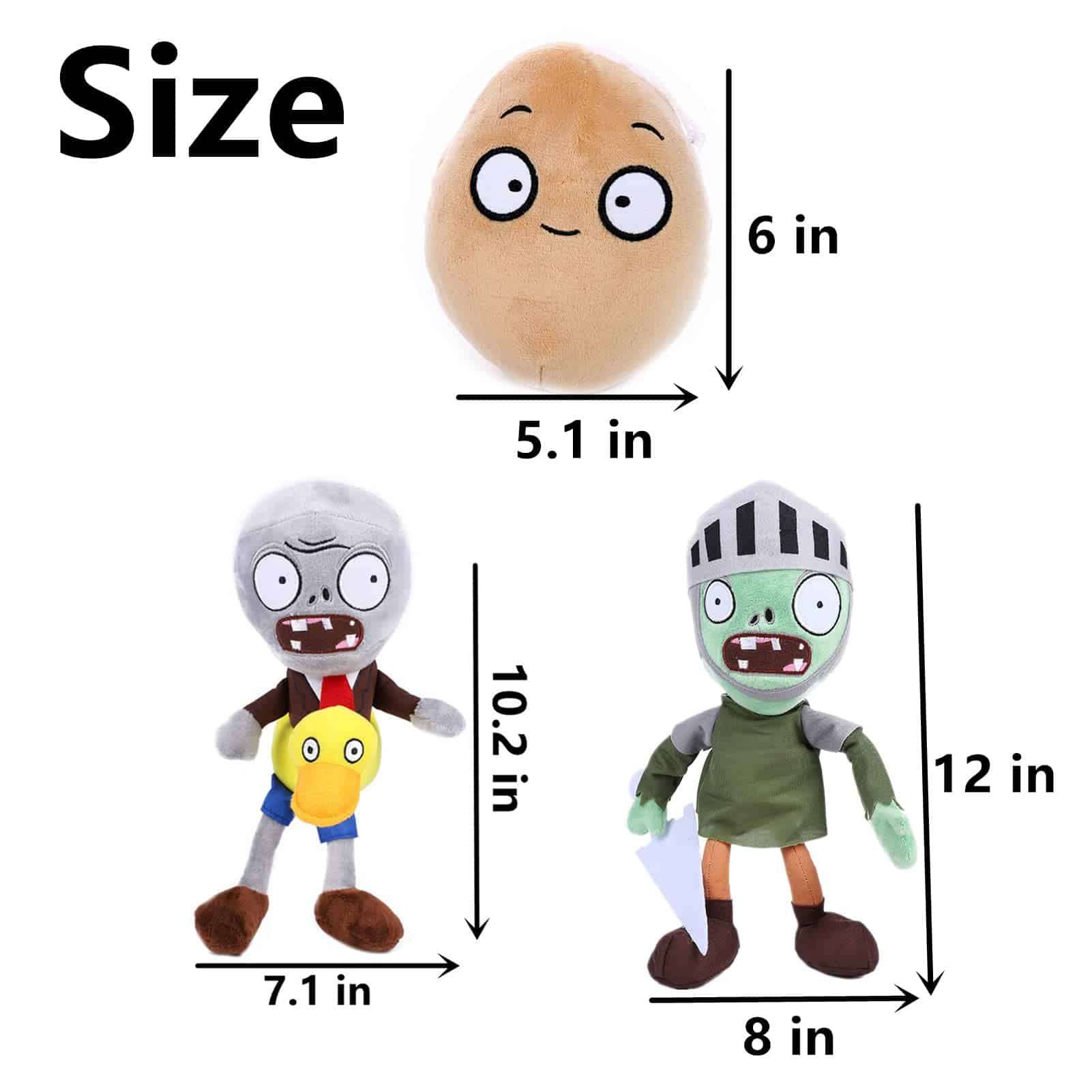 JHESAO 10 PCS Plantas y Zombies Juguete de Peluche, 10 - Imagen 4