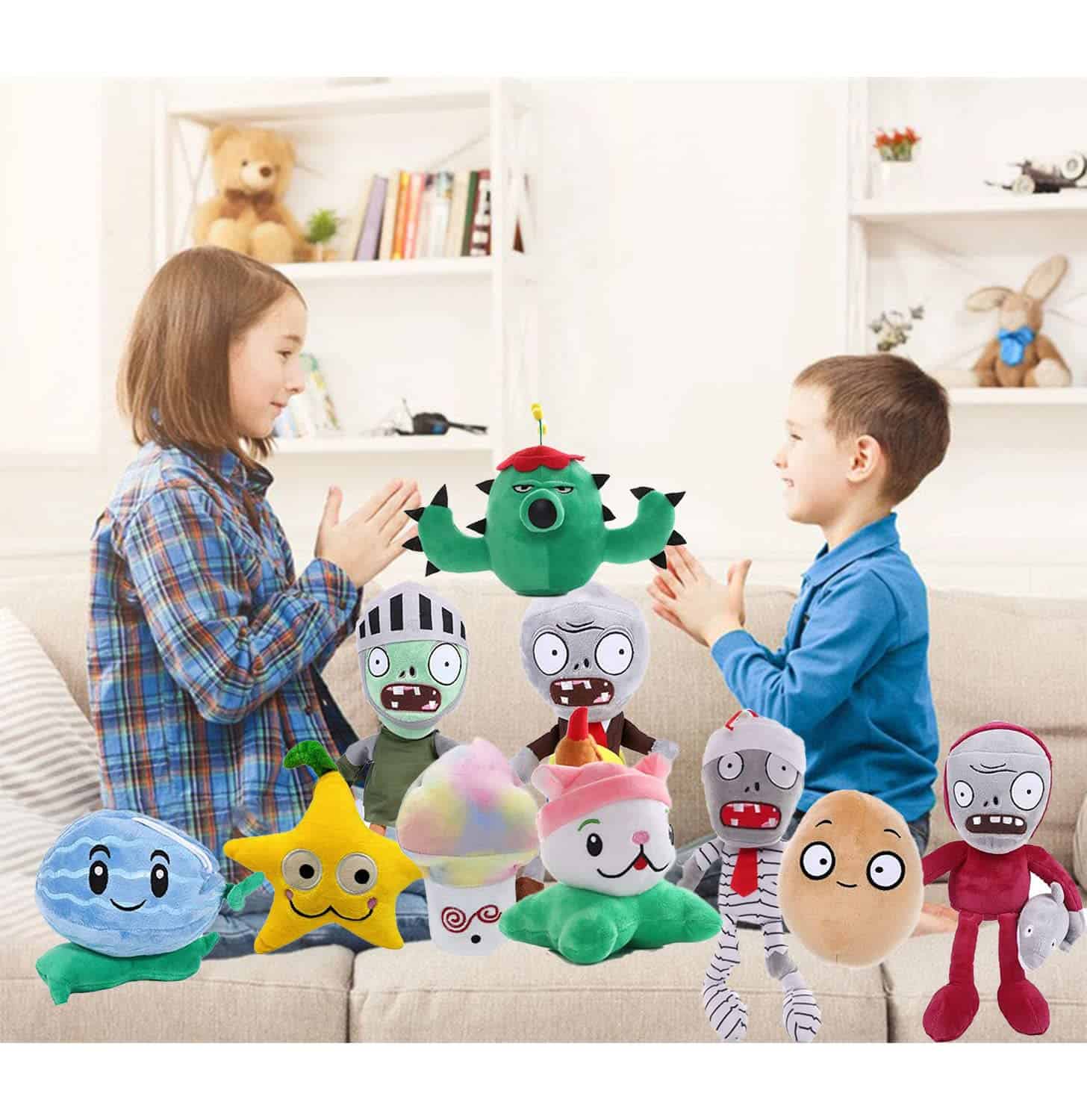 JHESAO 10 PCS Plantas y Zombies Juguete de Peluche, 10 - Imagen 8