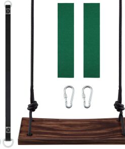 Asiento de columpio de madera PELLOR, columpios de árbol