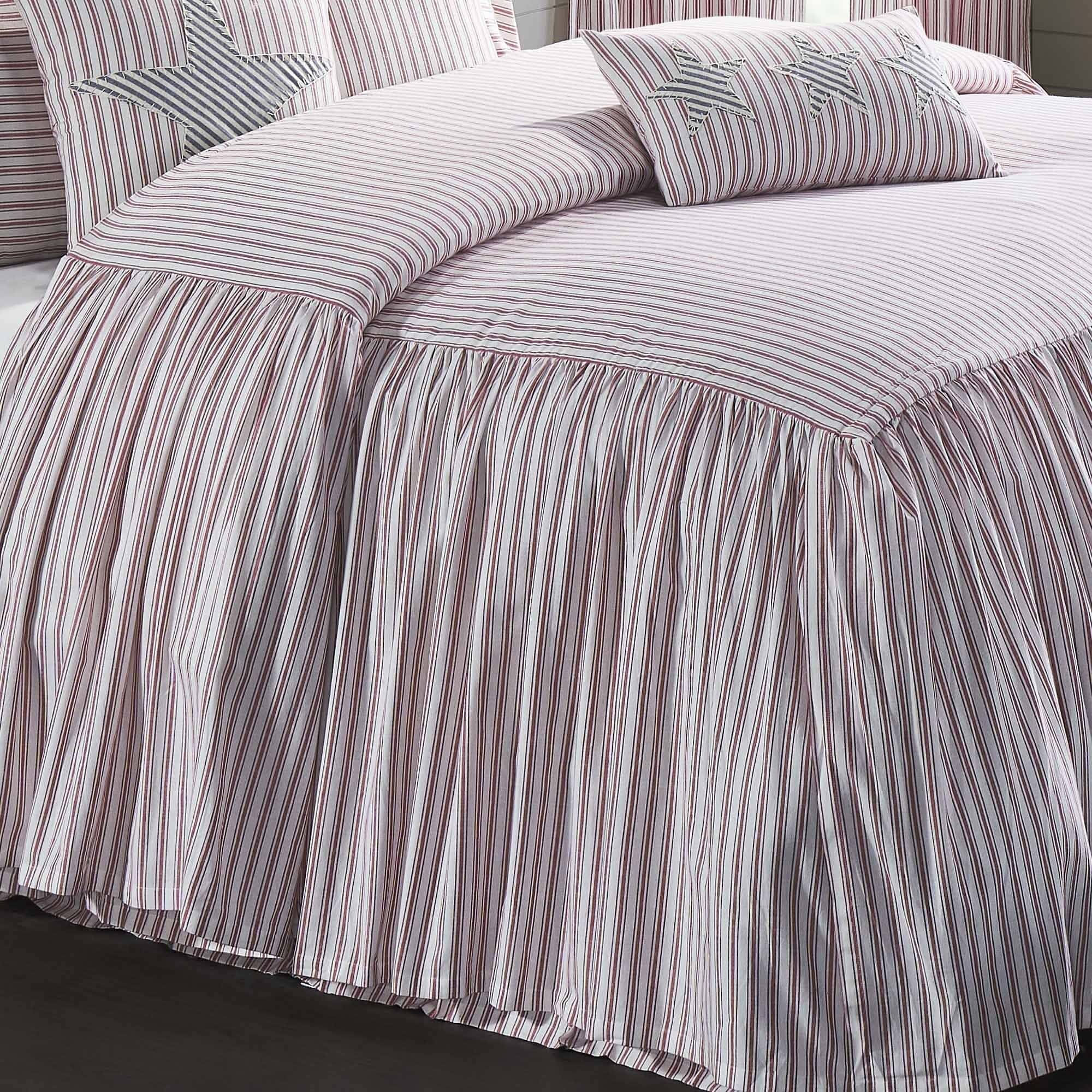 Colcha de cama Piper Classics Timeless Ticking Rouge con - Imagen 3