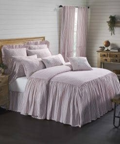 Colcha Roja con Volantes de Ticking Eterno para Cama King,