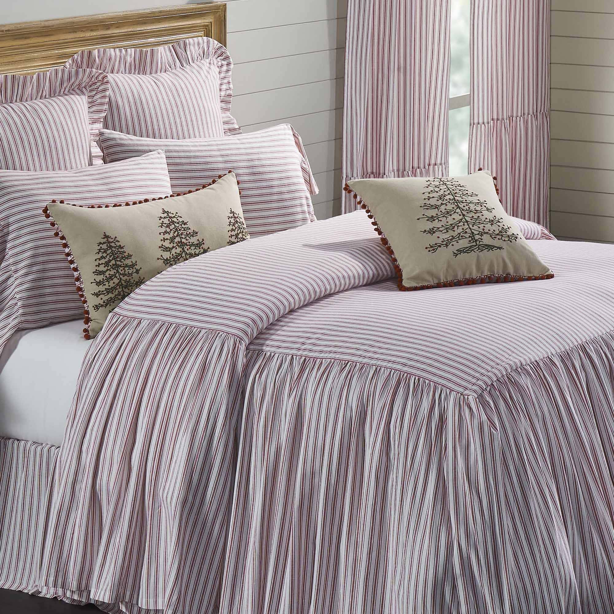 Colcha de cama Piper Classics Timeless Ticking Rouge con - Imagen 7