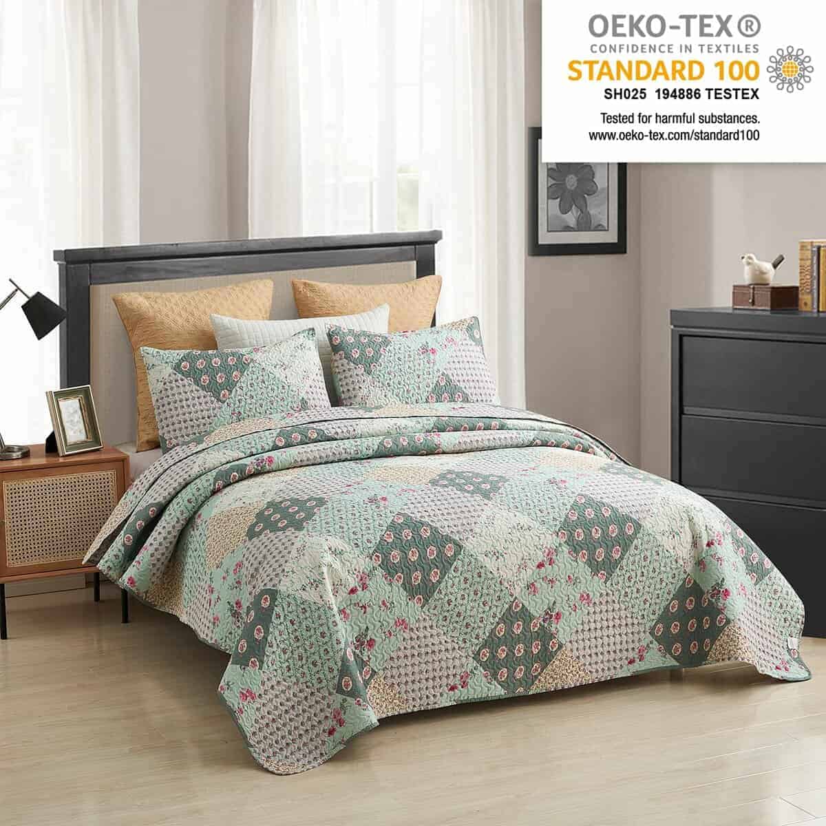 Juego de Colchas MERRY HOME, 3 Piezas con 2 Fundas de - Imagen 3