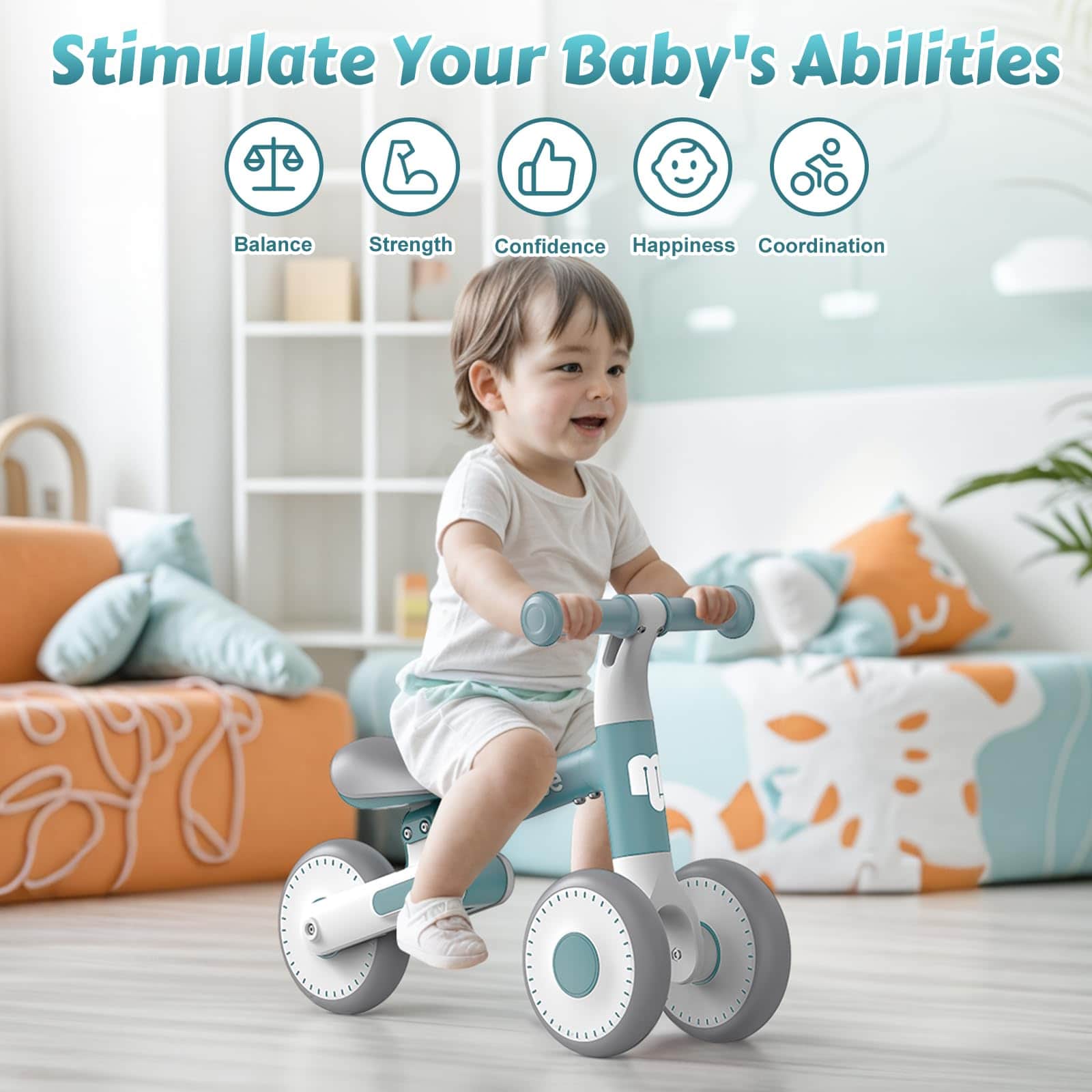 Bicicleta de Equilibrio para Bebés Allobebe 1 Año, - Imagen 6