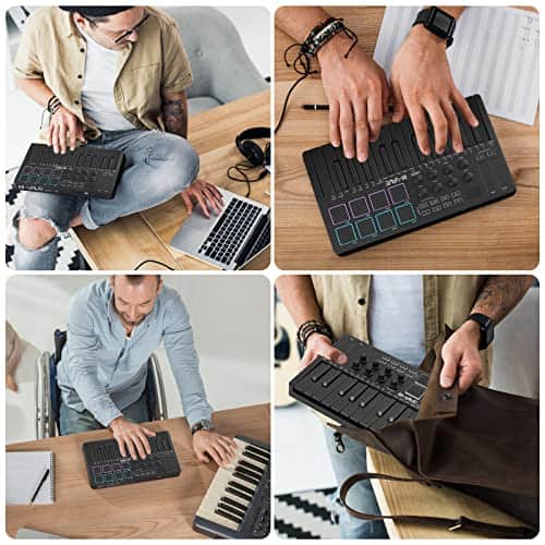 Controlador de teclado MIDI USB de 25 teclas M-WAVE con 8 - Imagen 7