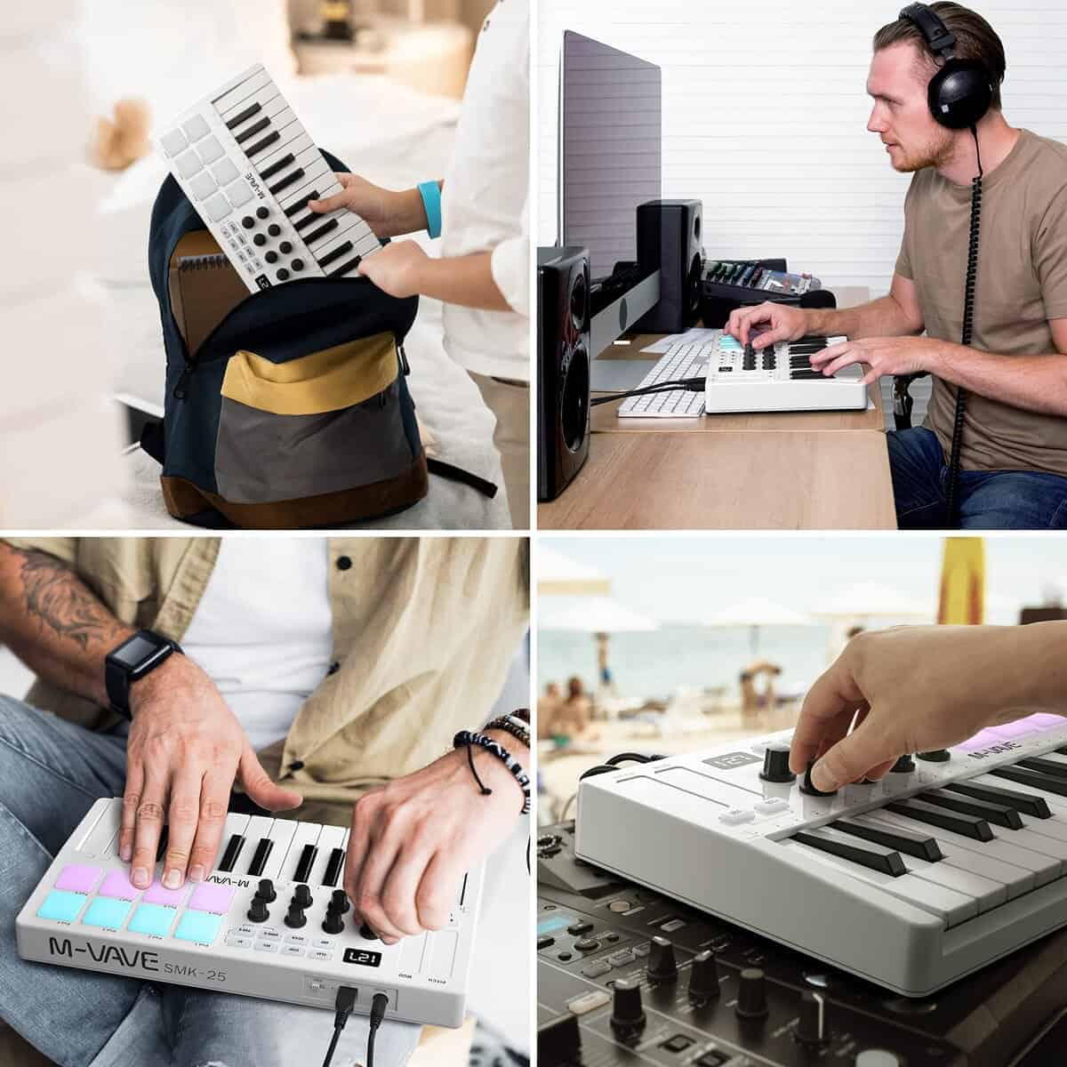 Controlador de teclado MIDI USB de 25 teclas M-WAVE con 8 - Imagen 7