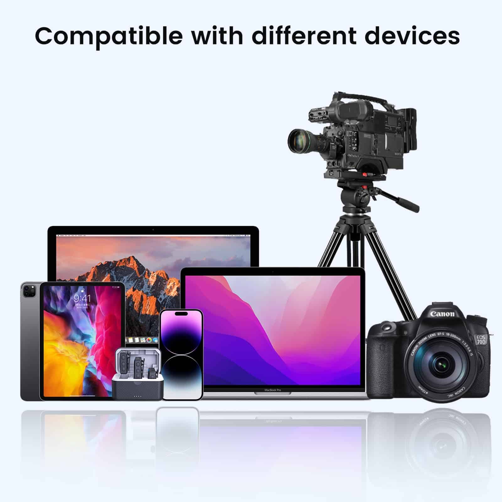 Sistema Profesional de Micrófono Lavalier Inalámbrico Zwide - Imagen 9