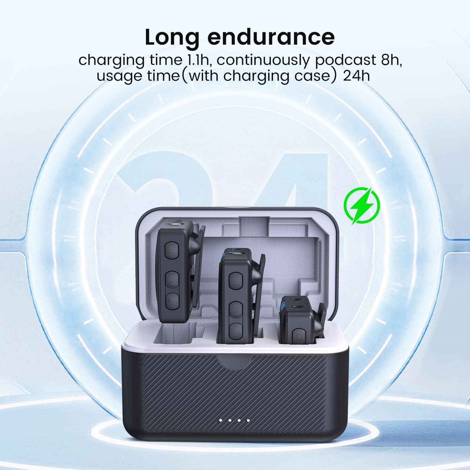 Sistema Profesional de Micrófono Lavalier Inalámbrico Zwide - Imagen 5