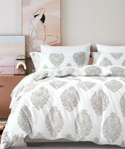 Perhom Funda de Edredón Damasco King - Juego de Funda de