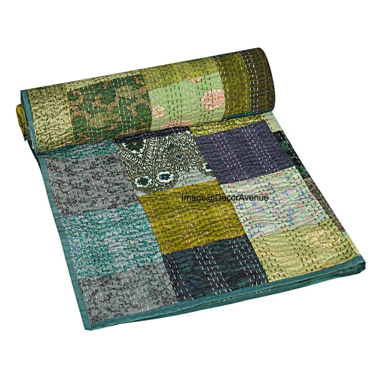 Colcha de Patchwork Kantha DecorAvenue, Colcha, Cubrecama