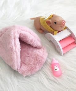 VOLOBE 5 Pulgadas Piglet de Silicona, Mini Animal Realista