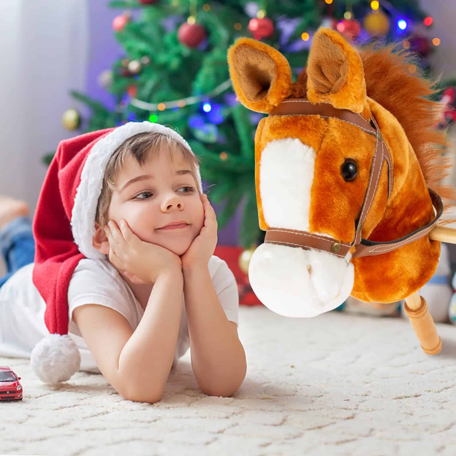 PUNP 36'' Palo de Montar Caballo de Peluche, Cabeza Cosida - Imagen 7