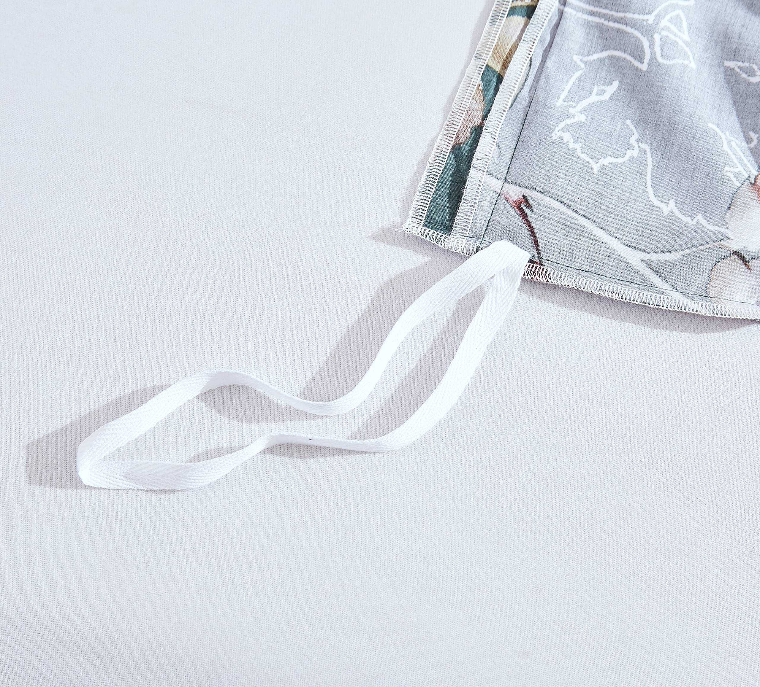 Juego de Funda Nórdica Estampada Vintage Retro Azul Verde - Imagen 8