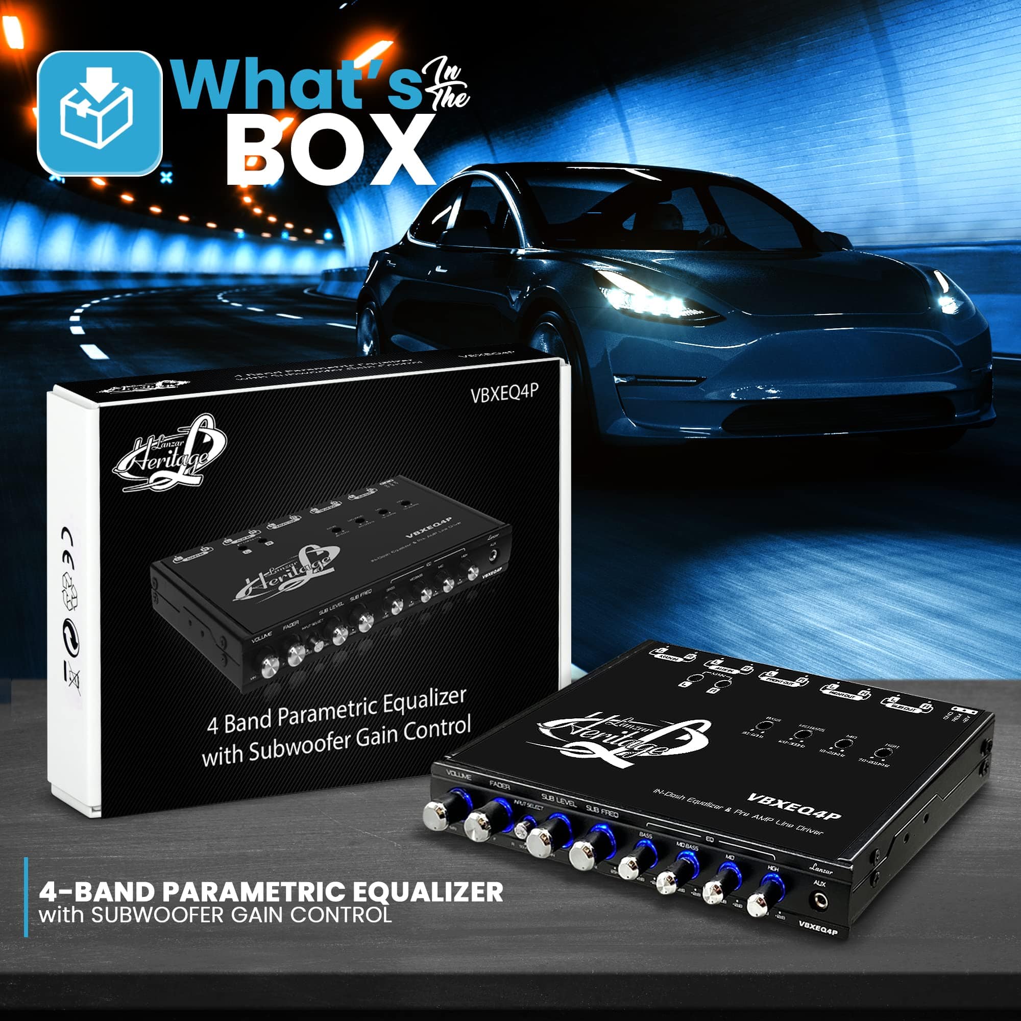 Ecualizador Paramétrico Ajustable de 4 Bandas Lanzar - - Imagen 3