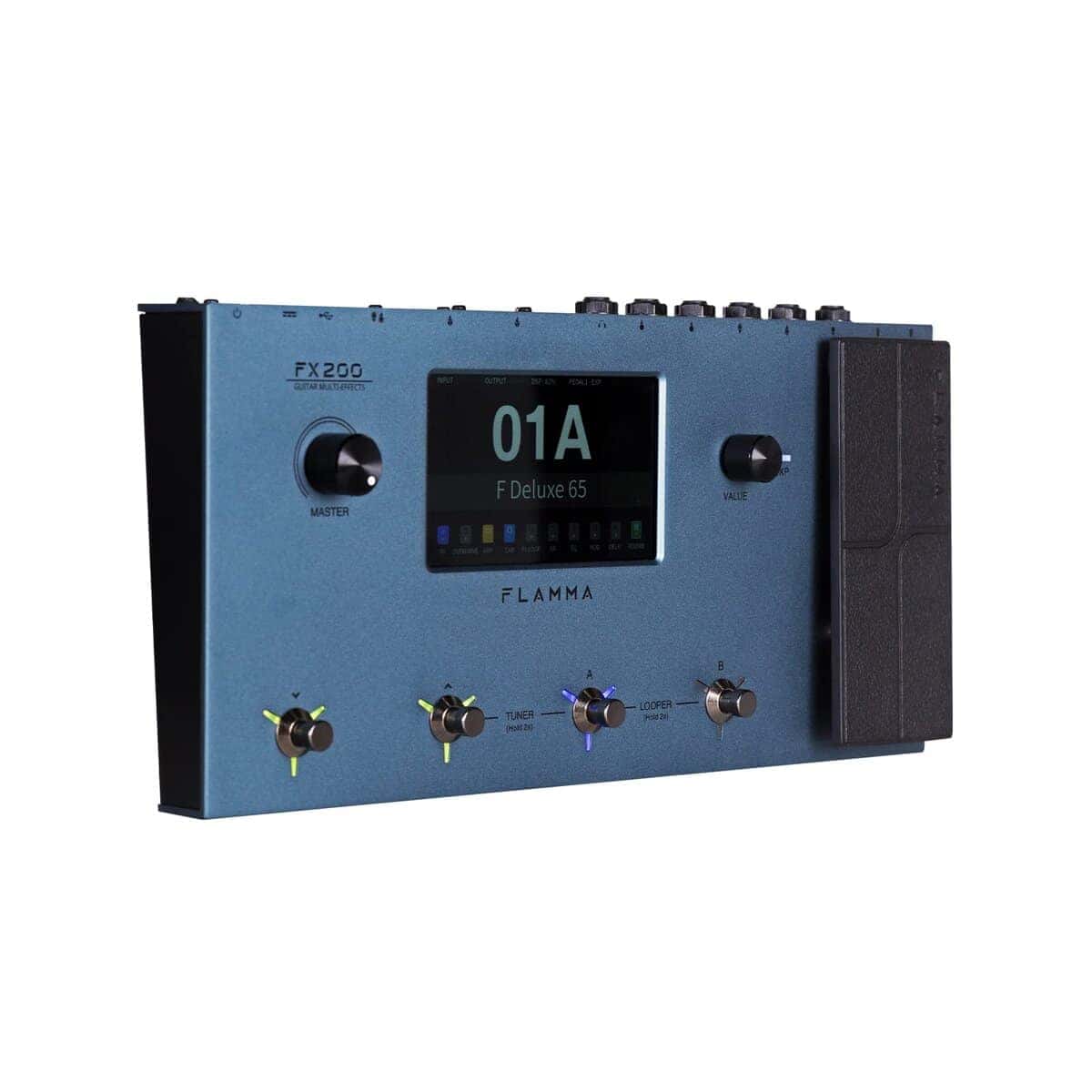 Pedal de Efectos Multi FX200 de FLAMMA con Pantalla Táctil