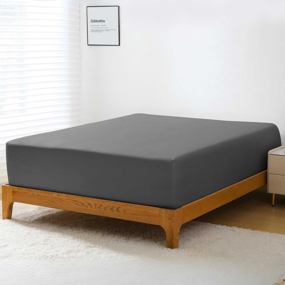 Sábana Ajustable GOKOTTA - Sábana de Bambú Rayón con