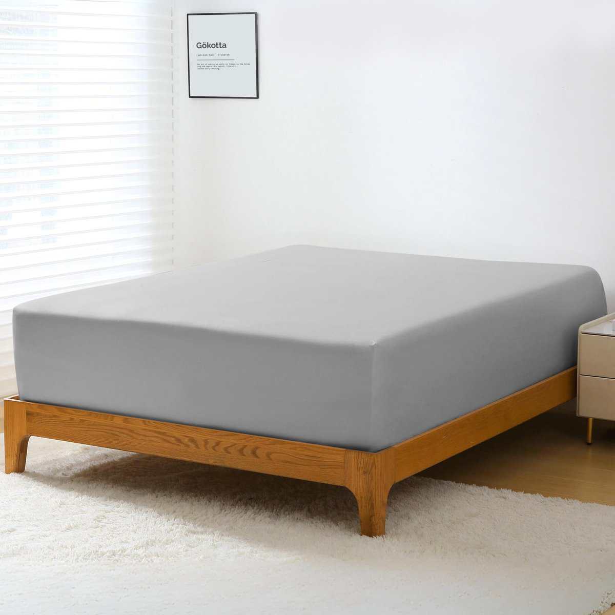 Sábana Ajustable GOKOTTA - Bolsillo de 16 -Gris