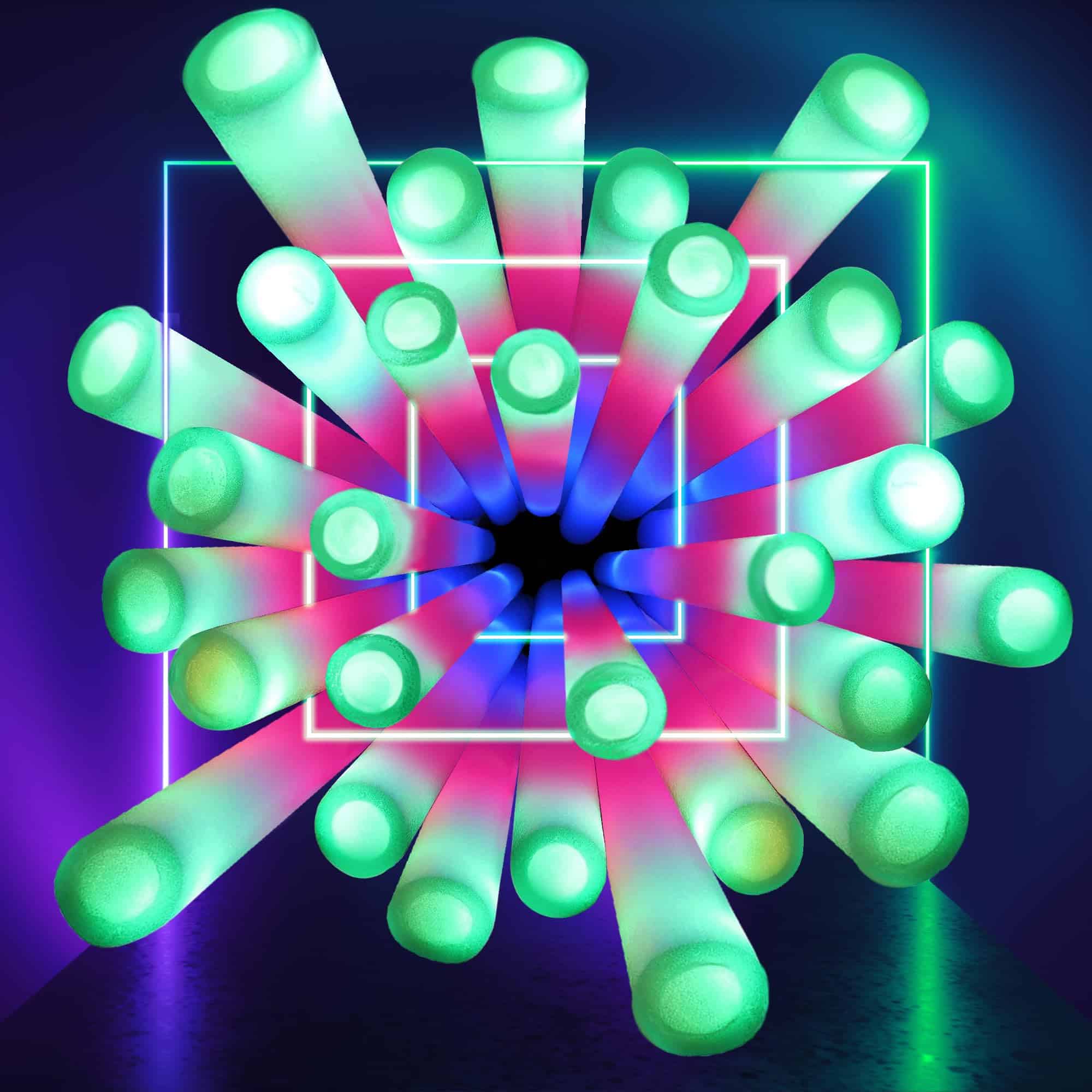 100 Pcs 18.5 pulgadas Foam Glow Sticks a granel, 4 Colores - Imagen 10