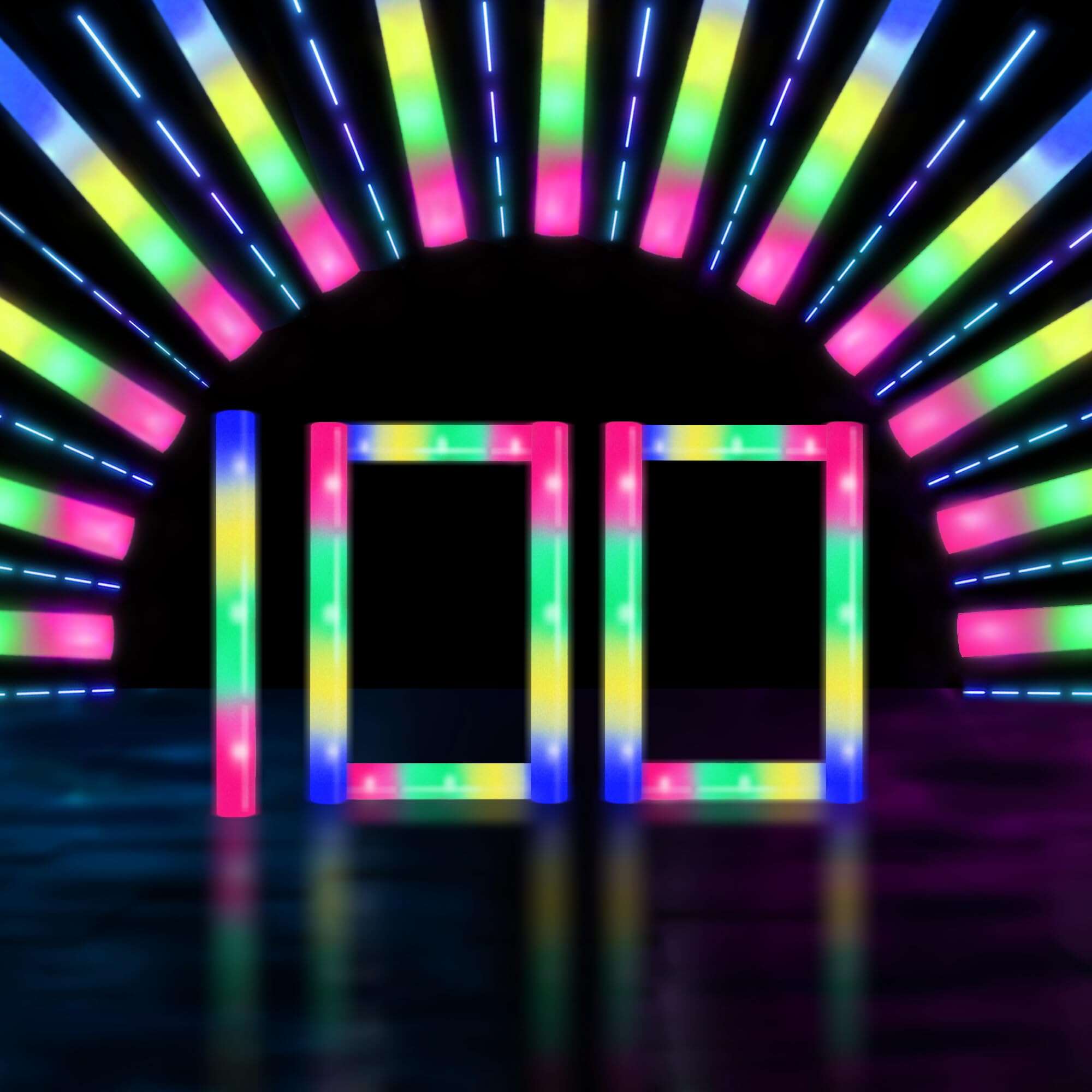 100 Pcs 18.5 pulgadas Foam Glow Sticks a granel, 4 Colores - Imagen 3