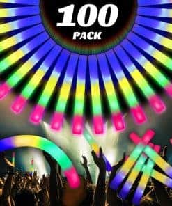 100 Pcs 18.5 pulgadas Foam Glow Sticks a granel, 4 Colores