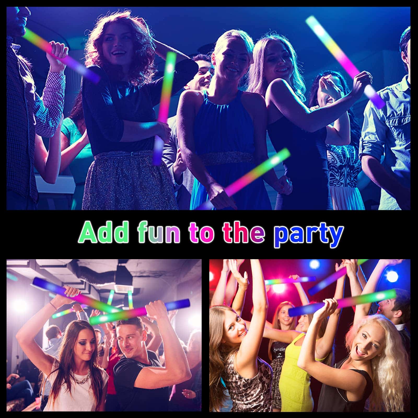 100 Pcs 18.5 pulgadas Foam Glow Sticks a granel, 4 Colores - Imagen 9