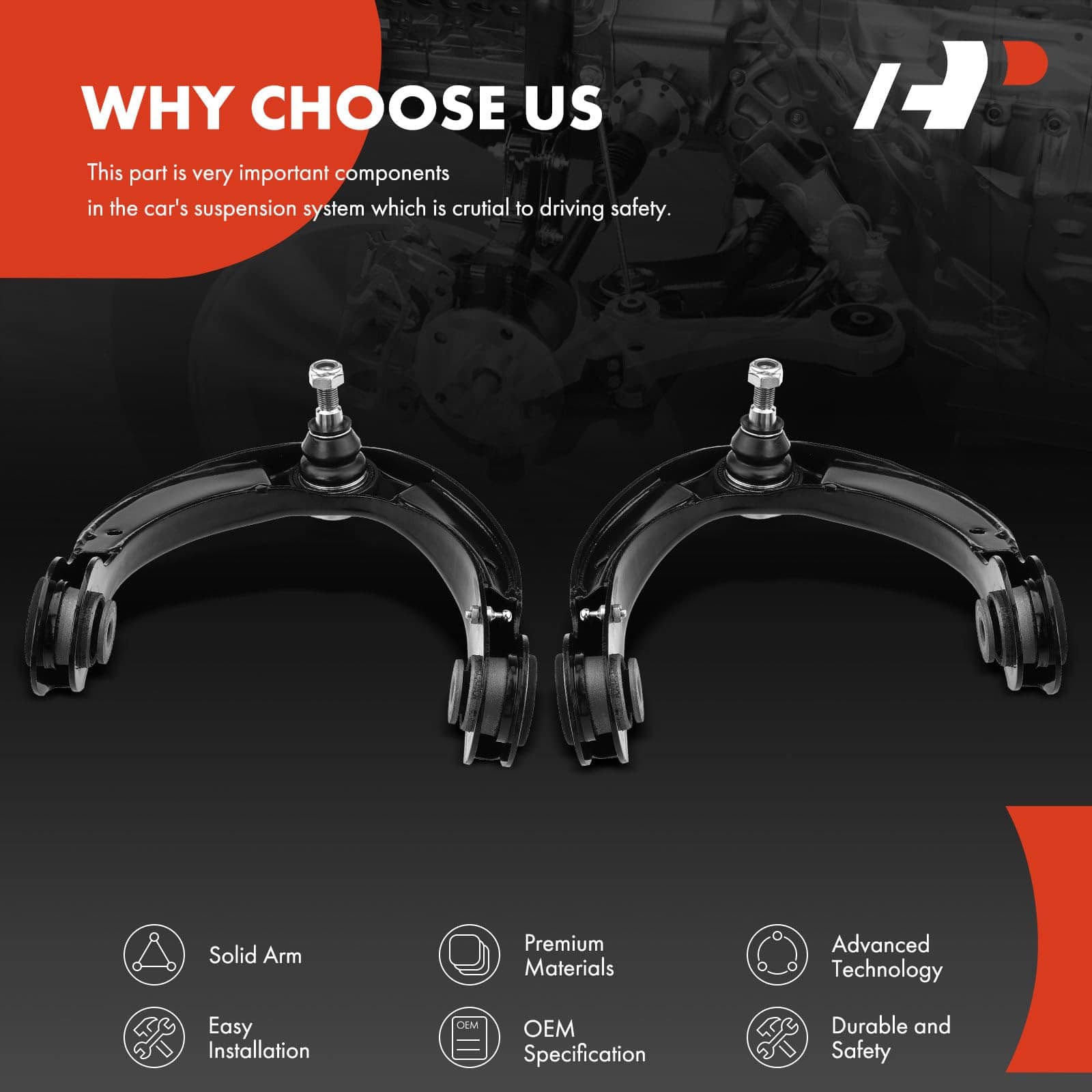 A-Premium 2 x Brazo de control superior delantero, con - Imagen 6